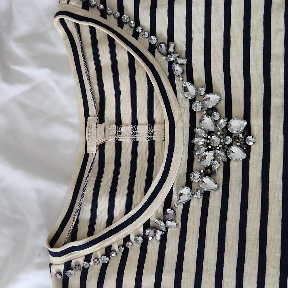 J crew jeweled crew neck long sleve